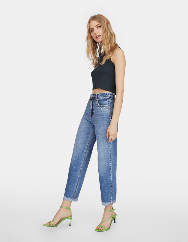 Stradivarius Carrot Jeans Met Studs Dames Middenjeans 34 stradivarius kopen in de aanbieding Stradivarius Carrot Jeans Met Studs Dames Middenjeans 34 stradivarius kopen in de aanbieding