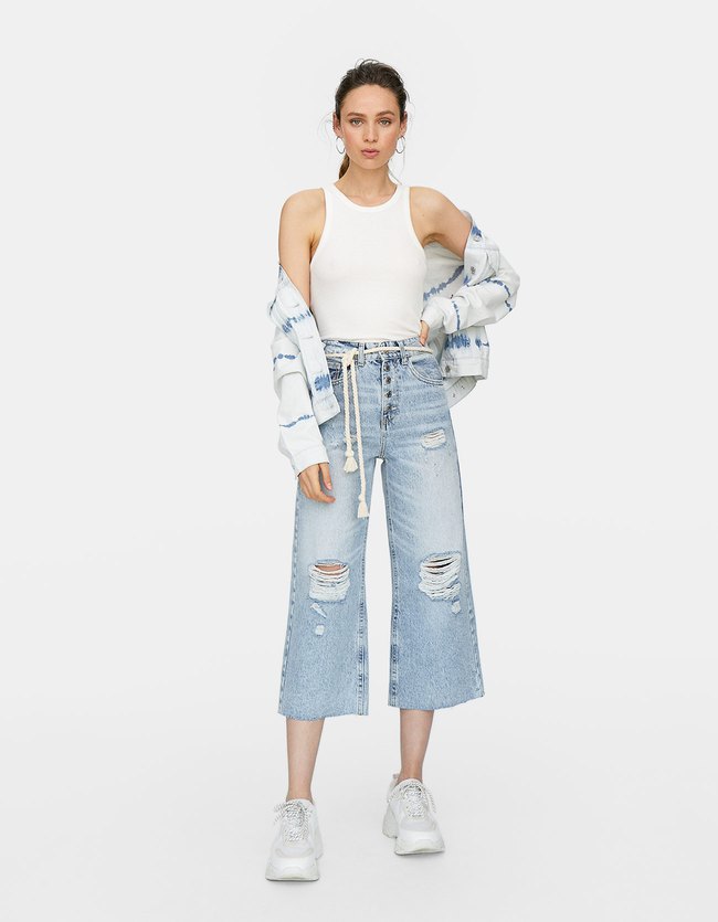 Stradivarius Culotte Jeans Dames Lichtjeans 36 stradivarius kopen in de aanbieding