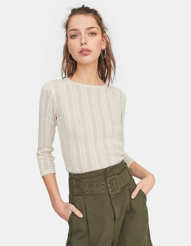 Stradivarius Strak Ajour T Shirt Dames Steen stradivarius kopen in de aanbieding Stradivarius Strak Ajour T Shirt Dames Steen stradivarius kopen in de aanbieding