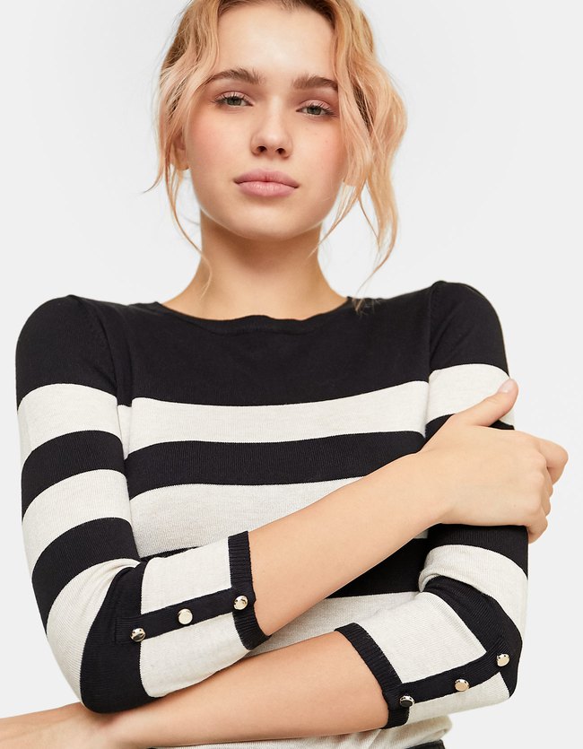 Stradivarius Nauwsluitende Trui Met Strepen Dames Zwart stradivarius kopen in de aanbieding Stradivarius Nauwsluitende Trui Met Strepen Dames Zwart stradivarius kopen in de aanbieding