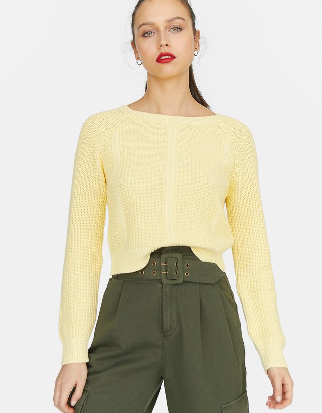 Stradivarius Trui Met Ronde Hals Dames Pastelgeel stradivarius kopen in de aanbieding Stradivarius Trui Met Ronde Hals Dames Pastelgeel stradivarius kopen in de aanbieding