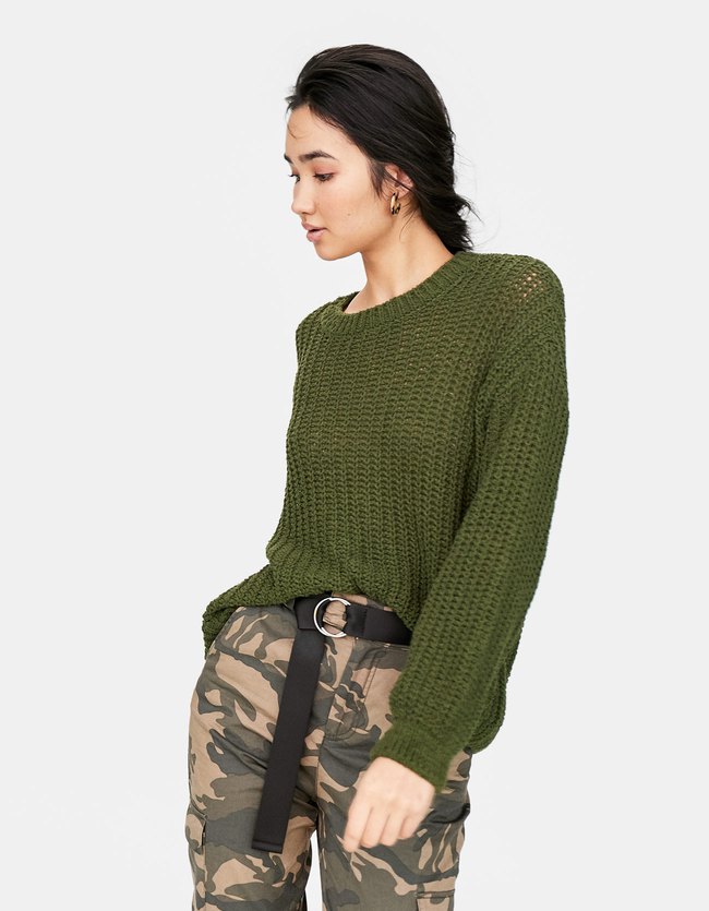 Stradivarius Trui Met Ronde Hals Dames Olijfgroen stradivarius kopen in de aanbieding Stradivarius Trui Met Ronde Hals Dames Olijfgroen stradivarius kopen in de aanbieding