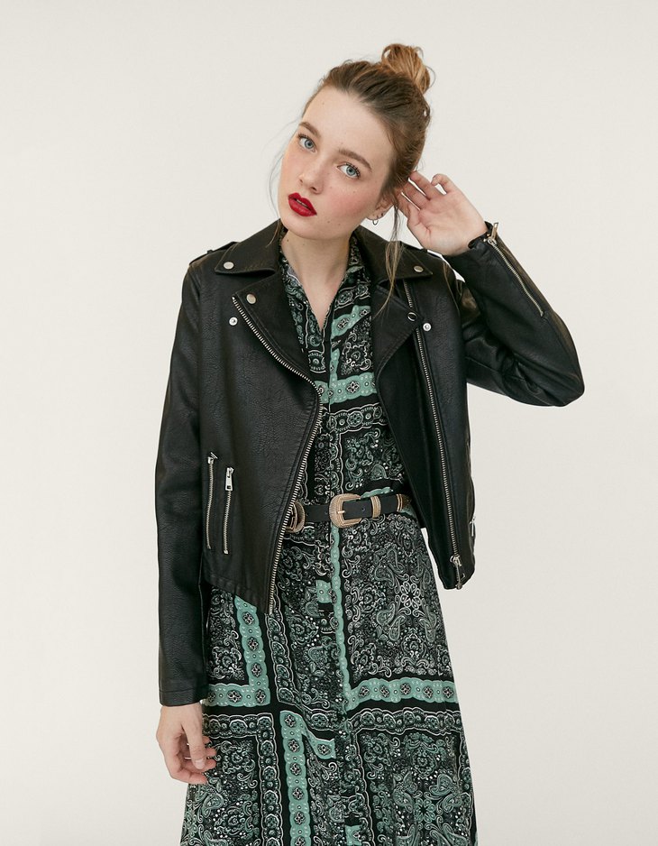 Faux Leather Biker Jacket