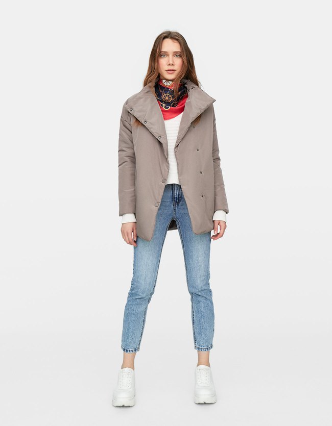 Stradivarius Gewatteerde Jas Met Lage Schouder Dames Grijs Melange stradivarius kopen in de aanbieding Stradivarius Gewatteerde Jas Met Lage Schouder Dames Grijs Melange stradivarius kopen in de aanbieding
