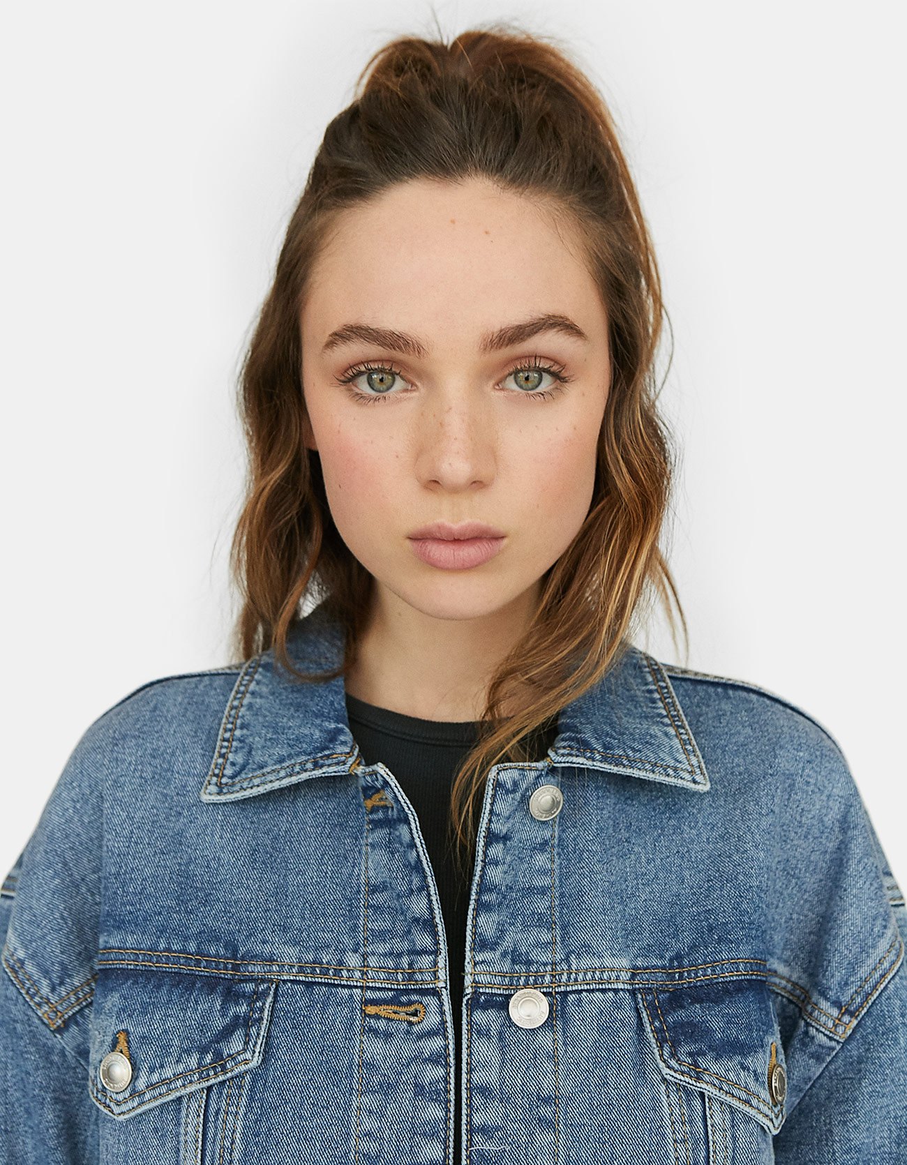 stradivarius oversized denim jacket