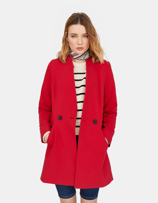 Stradivarius Doublebreasted Jas Met Knopen Dames Rood stradivarius kopen in de aanbieding Stradivarius Doublebreasted Jas Met Knopen Dames Rood stradivarius kopen in de aanbieding