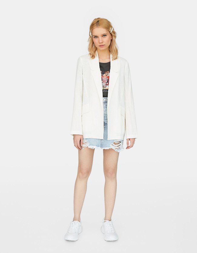 Stradivarius Ruimvallende Rustieke Effen Blazer Dames Ecru Xl stradivarius kopen in de aanbieding Stradivarius Ruimvallende Rustieke Effen Blazer Dames Ecru Xl stradivarius kopen in de aanbieding