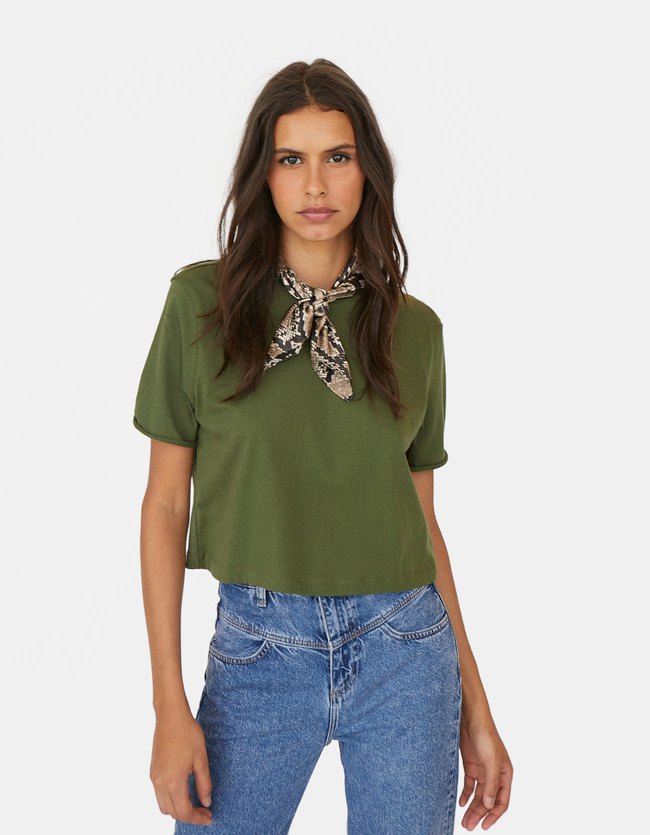 Stradivarius Cropped Top Dames Kaki stradivarius kopen in de aanbieding Stradivarius Cropped Top Dames Kaki stradivarius kopen in de aanbieding