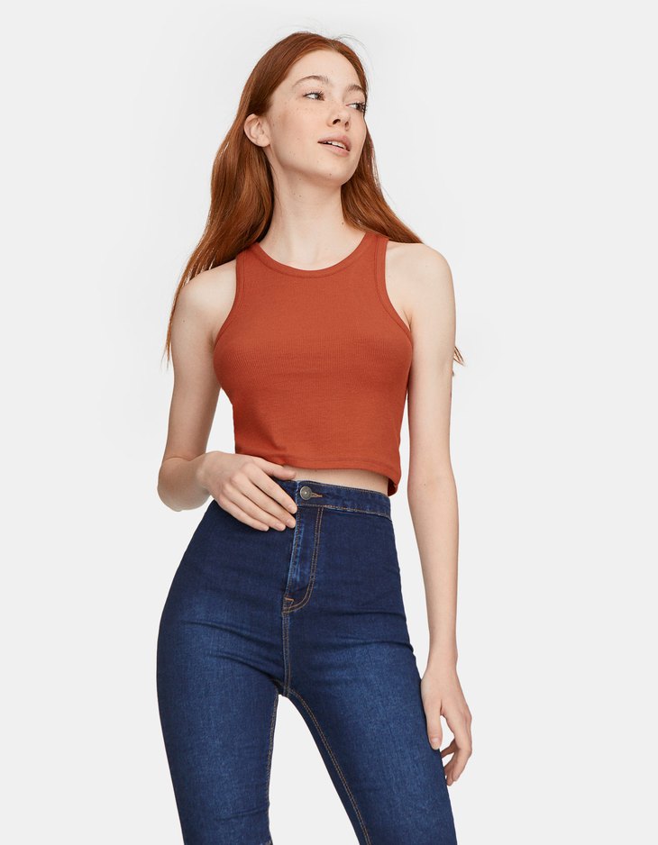 stradivarius denim jumpsuit
