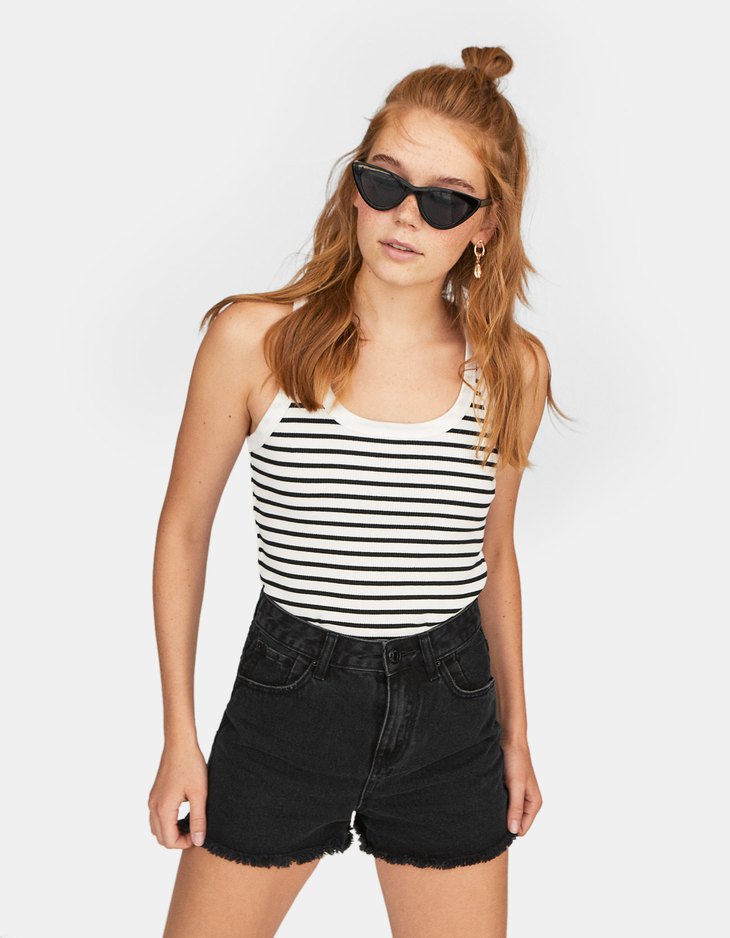 stradivarius denim jumpsuit