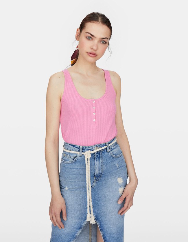 Stradivarius Rustieke Singlettop Dames Kauwgumroze stradivarius kopen in de aanbieding Stradivarius Rustieke Singlettop Dames Kauwgumroze stradivarius kopen in de aanbieding