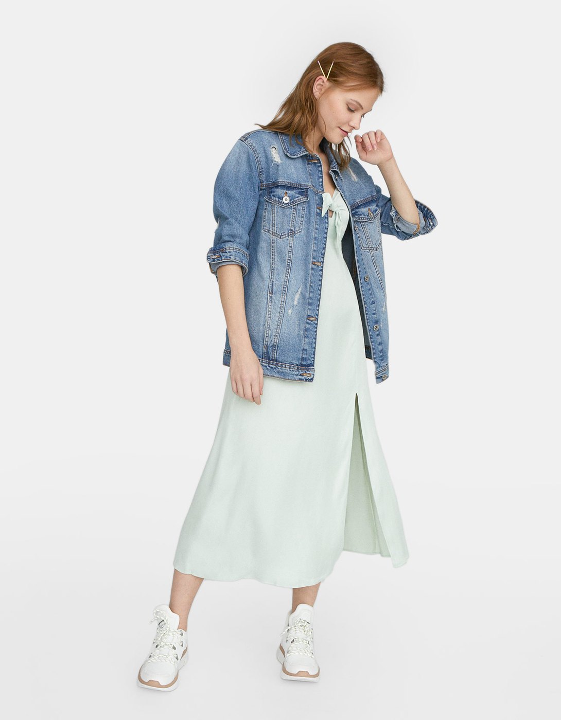 oversized denim jacket stradivarius