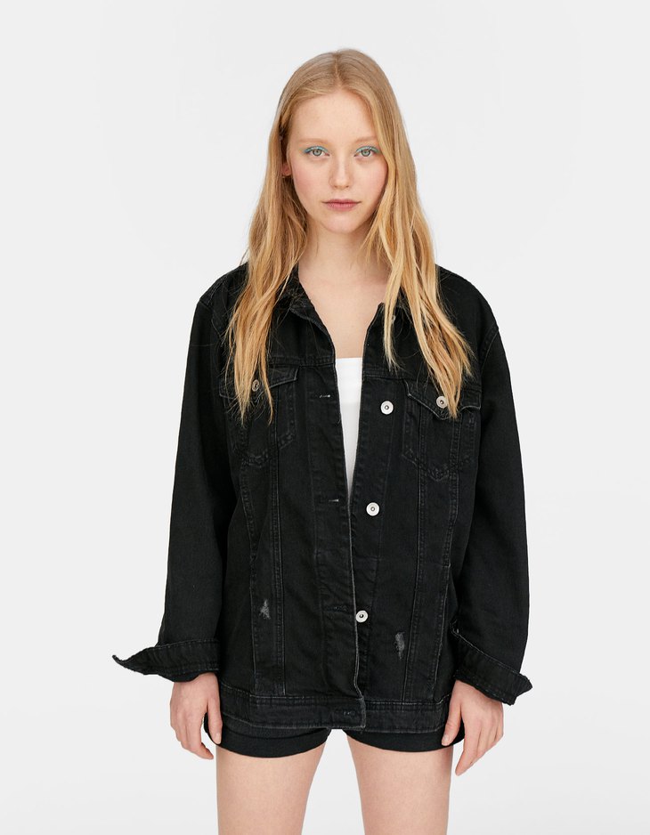 stradivarius oversized denim jacket