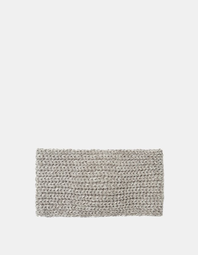 Stradivarius Geknoopte Chenille Haarband Dames Donkergrijs stradivarius kopen in de aanbieding