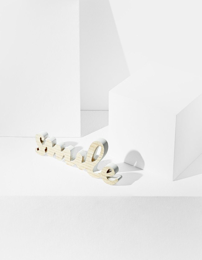 Stradivarius Mini Poster Smile Dames Middenbeige 103 stradivarius kopen in de aanbieding