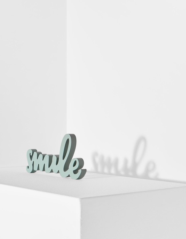 Stradivarius Mini Poster Smile Dames Groen 103 stradivarius kopen in de aanbieding