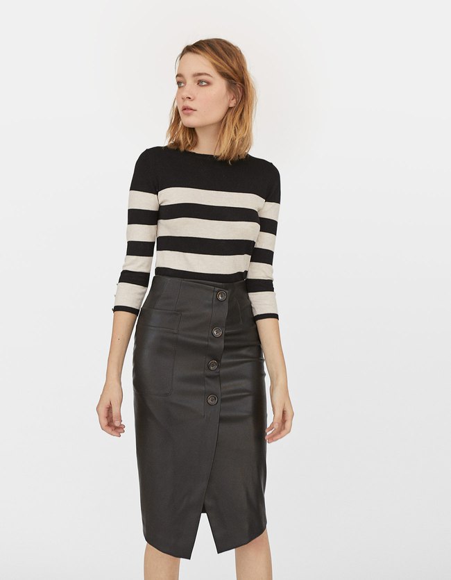 Stradivarius Kokerrok Met Knopen Dames Zwart 40 stradivarius kopen in de aanbieding Stradivarius Kokerrok Met Knopen Dames Zwart 40 stradivarius kopen in de aanbieding