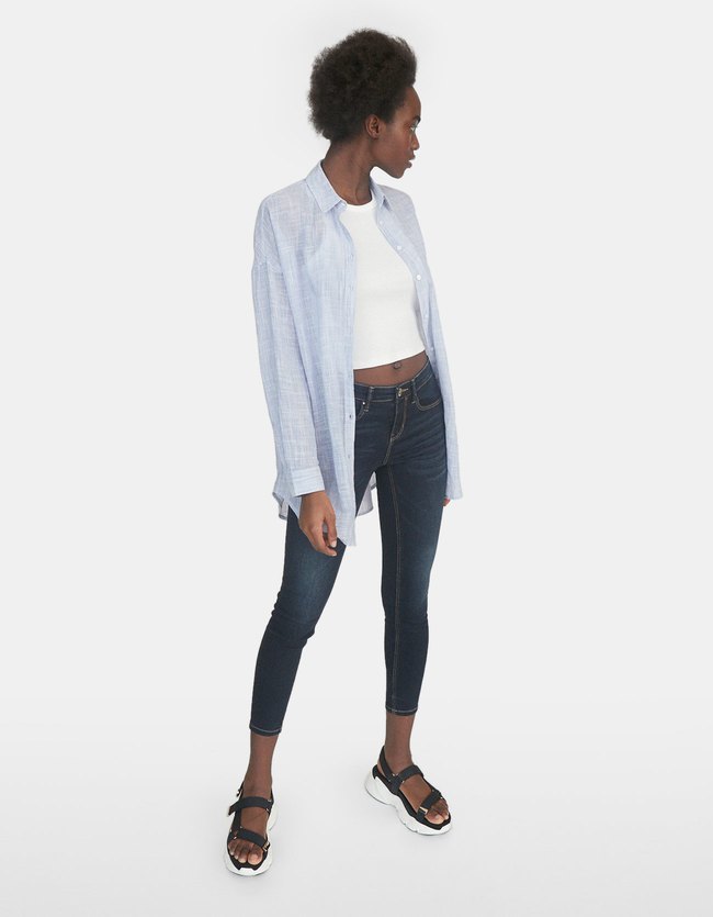 Stradivarius Push Up Jeans Dames Donker Verwassen 32 stradivarius kopen in de aanbieding