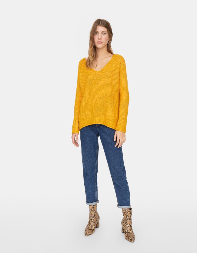 Stradivarius Trui Met V Hals Dames Mosterd stradivarius kopen in de aanbieding Stradivarius Trui Met V Hals Dames Mosterd stradivarius kopen in de aanbieding