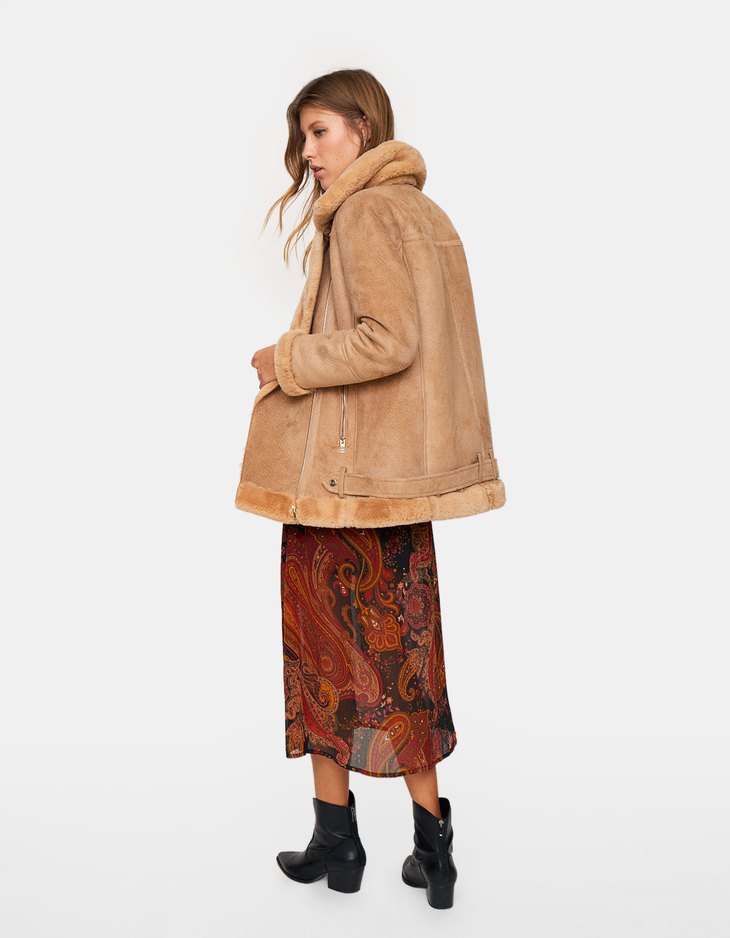Faux Shearling Biker Jacket