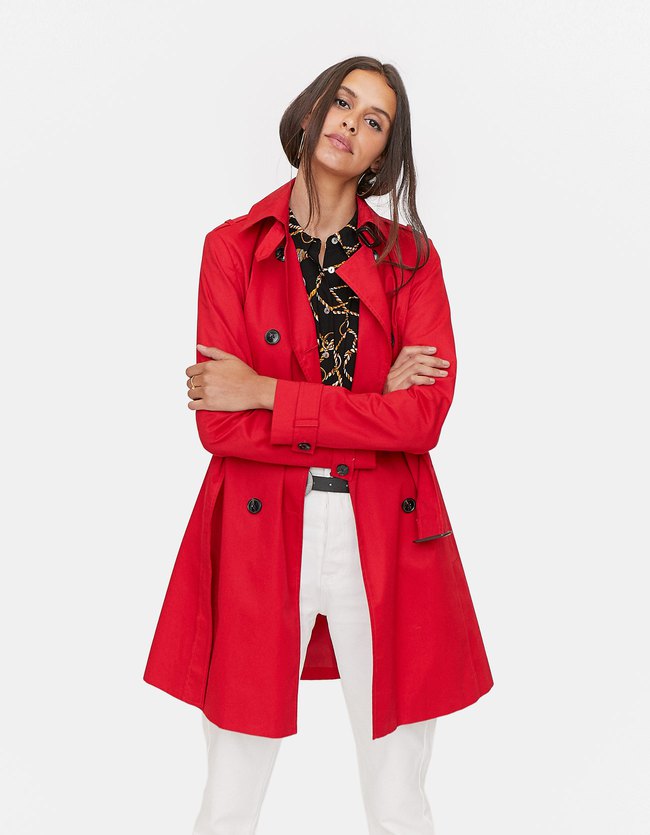 Stradivarius Trench Met Reverskraag Dames Rood stradivarius kopen in de aanbieding Stradivarius Trench Met Reverskraag Dames Rood stradivarius kopen in de aanbieding
