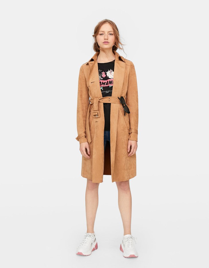 bonded trench coat coats stradivarius cyprus