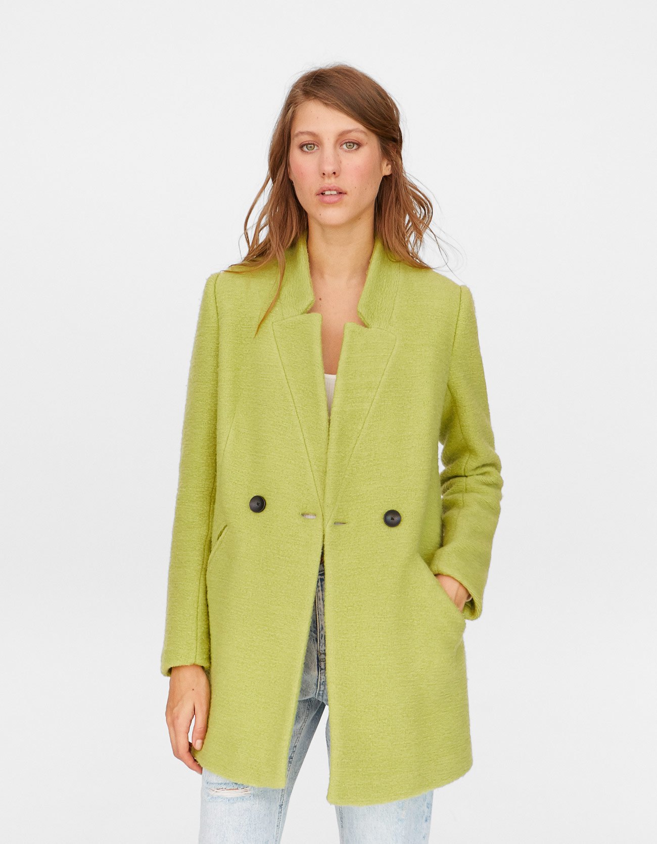 stradivarius yellow coat