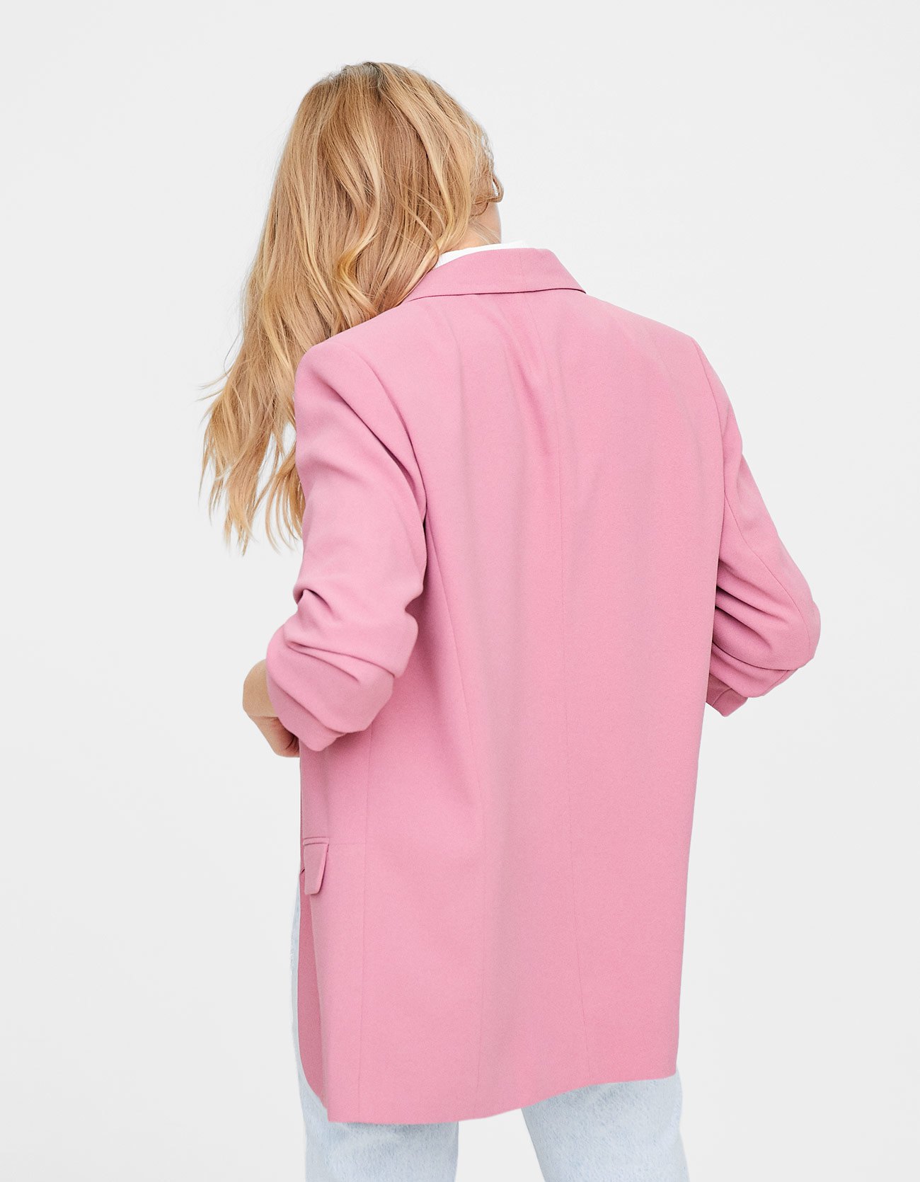 stradivarius blazer pink