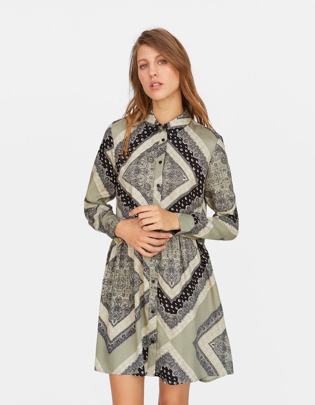 Stradivarius Shirtdress Met Prints Dames Pastelgroen stradivarius kopen in de aanbieding Stradivarius Shirtdress Met Prints Dames Pastelgroen stradivarius kopen in de aanbieding