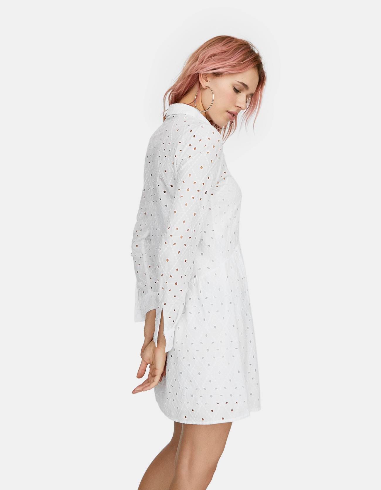 stradivarius white shirt dress