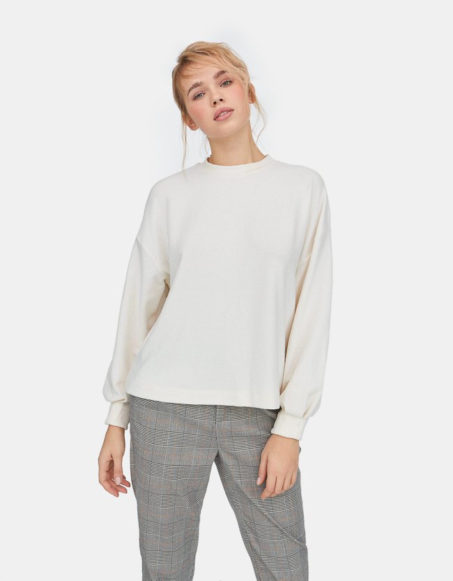 Stradivarius T Shirt Met Ronde Hals Dames Steen stradivarius kopen in de aanbieding