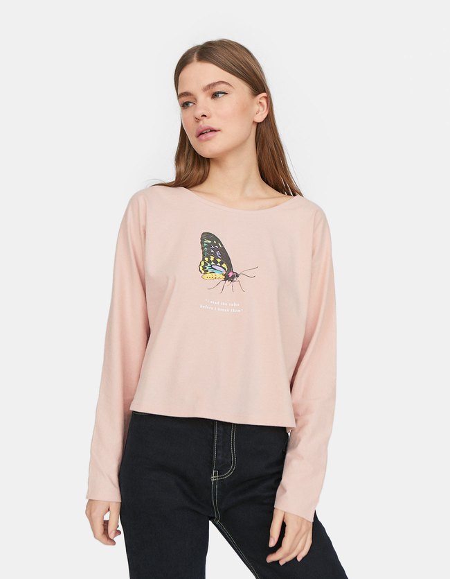 Stradivarius Cropped T Shirt Met Schattige Print Join Life Dames Pastelroze stradivarius kopen in de aanbieding Stradivarius Cropped T Shirt Met Schattige Print Join Life Dames Pastelroze stradivarius kopen in de aanbieding