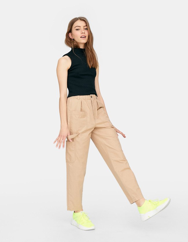 Stradivarius Cargobroek Met Opgezette Zakken Dames Beige Melange stradivarius kopen in de aanbieding Stradivarius Cargobroek Met Opgezette Zakken Dames Beige Melange stradivarius kopen in de aanbieding