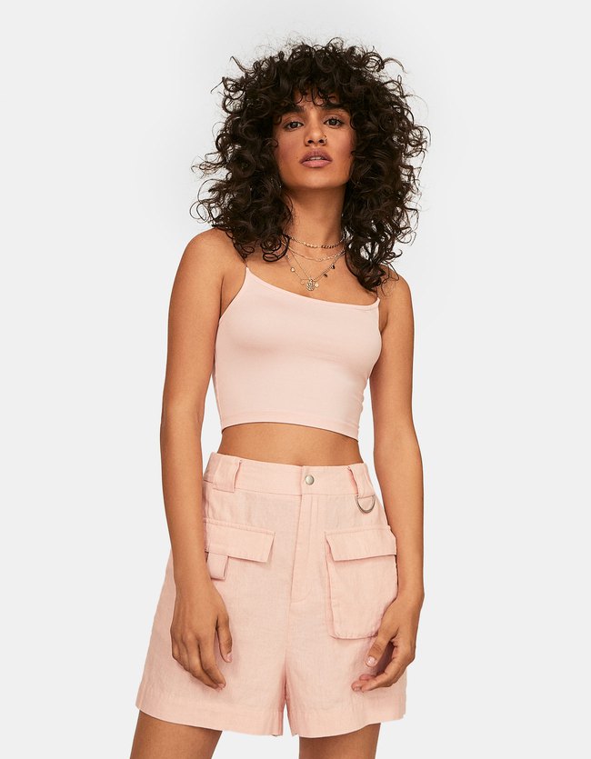 Stradivarius Linnen Cargoshort Dames Naturel Roze 38 stradivarius kopen in de aanbieding Stradivarius Linnen Cargoshort Dames Naturel Roze 38 stradivarius kopen in de aanbieding