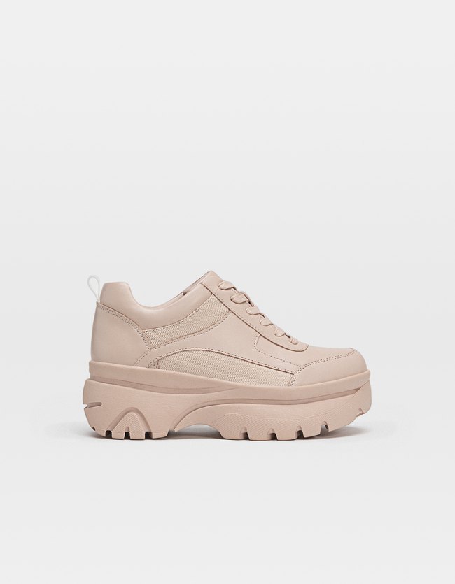 Stradivarius Beige Sneaker Met Chunky Zool Dames Naturel 36 stradivarius kopen in de aanbieding