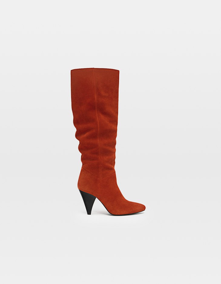 high heel knee high boots uk