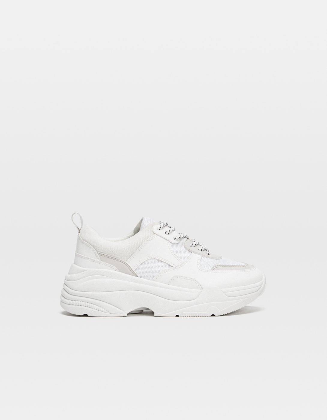 white chunky sole trainers