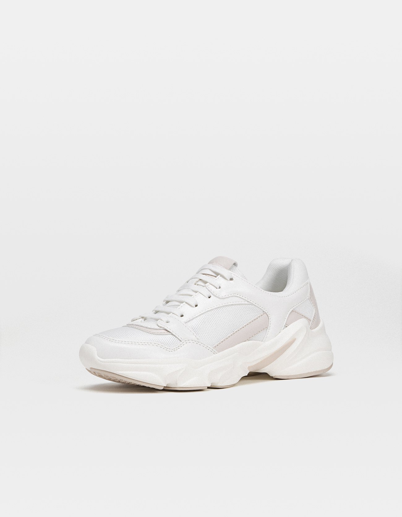 stradivarius white platform sneakers