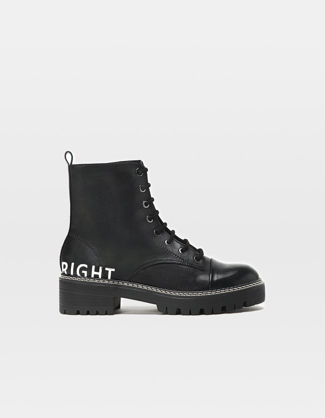 Stradivarius Platte Enkelboot Met Extra Veter Dames Zwart 37 stradivarius kopen in de aanbieding