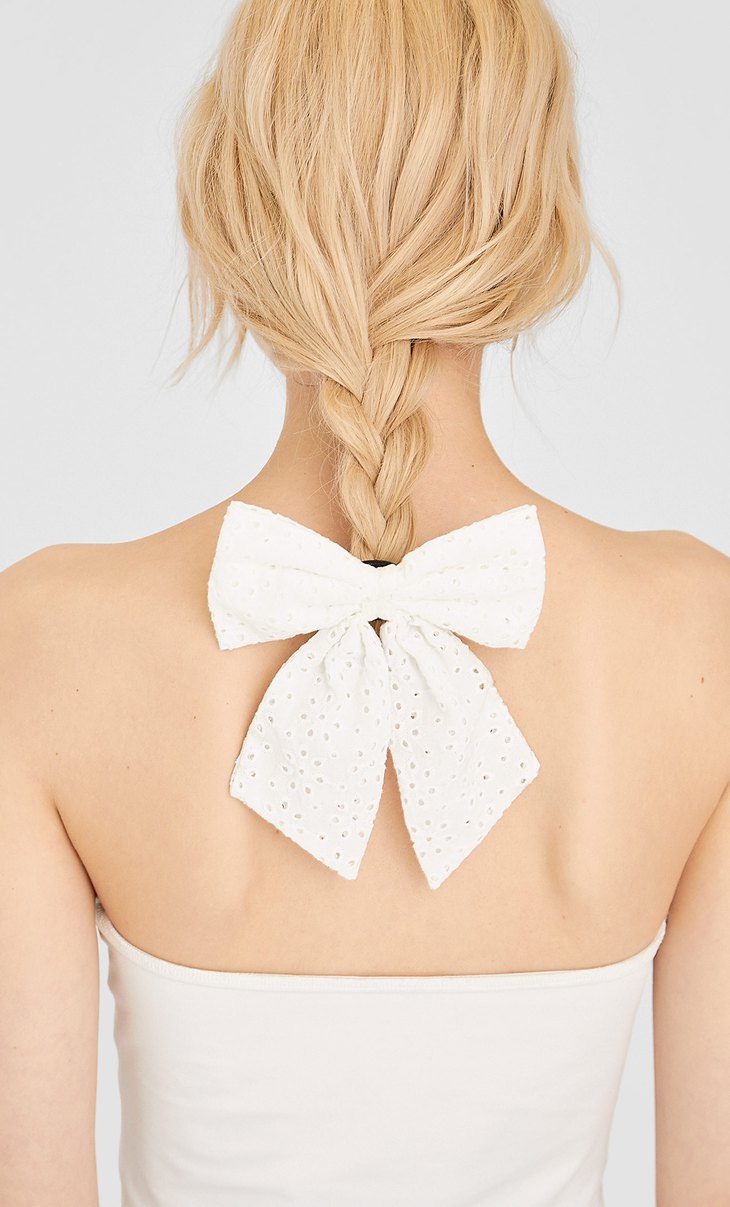 Swiss Embroidery Hair Bow Women S Hair Accessories