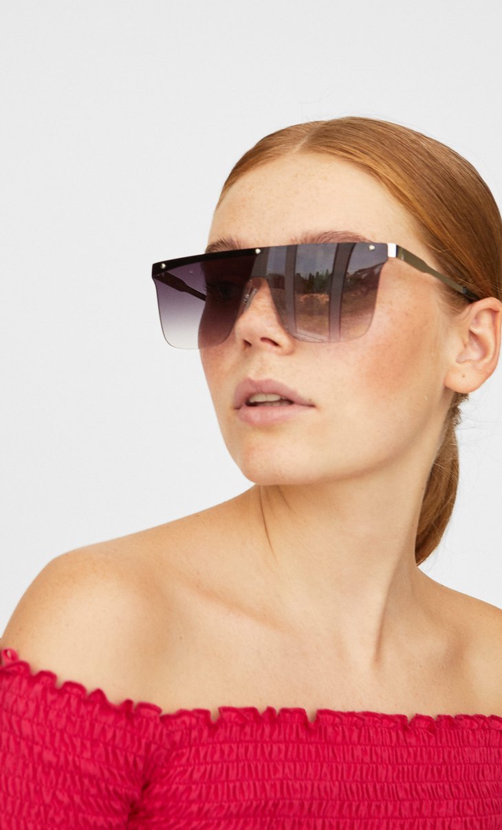 Солнцезащитные очки без оправы женские