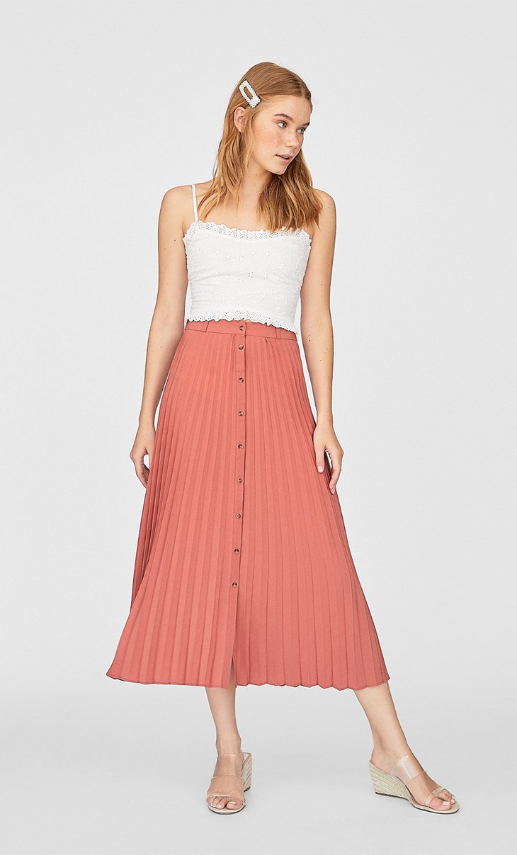 Swiss Embroidery Strappy Crop Top Women S T Shirts Stradivarius Thailand