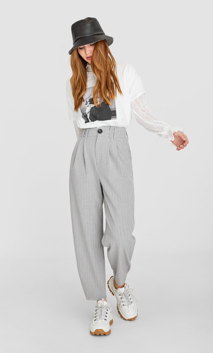 Striped tailored slouchy trousers 