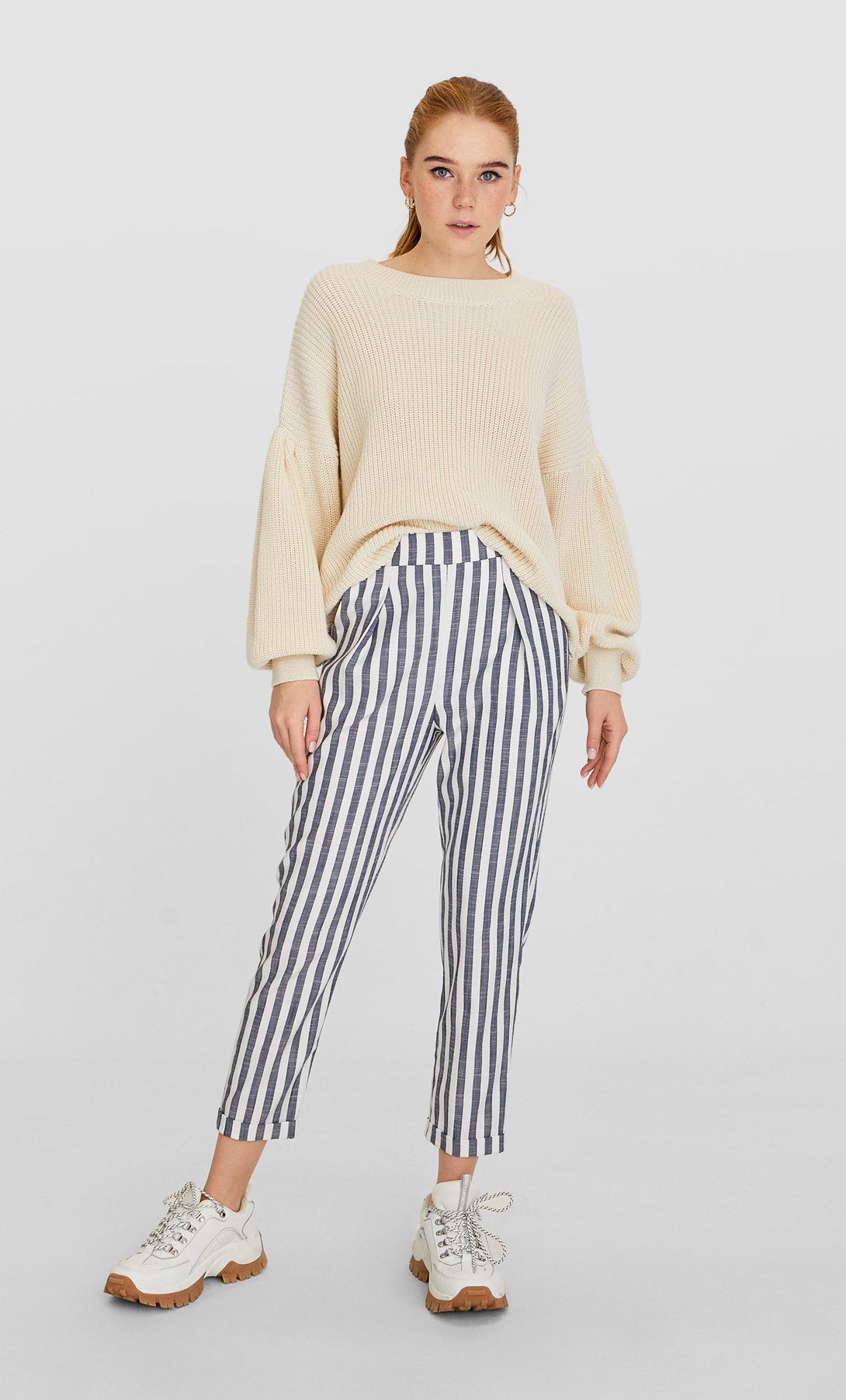 Pantalon tailoring rayas - Tops de mujer | Stradivarius Costa Rica