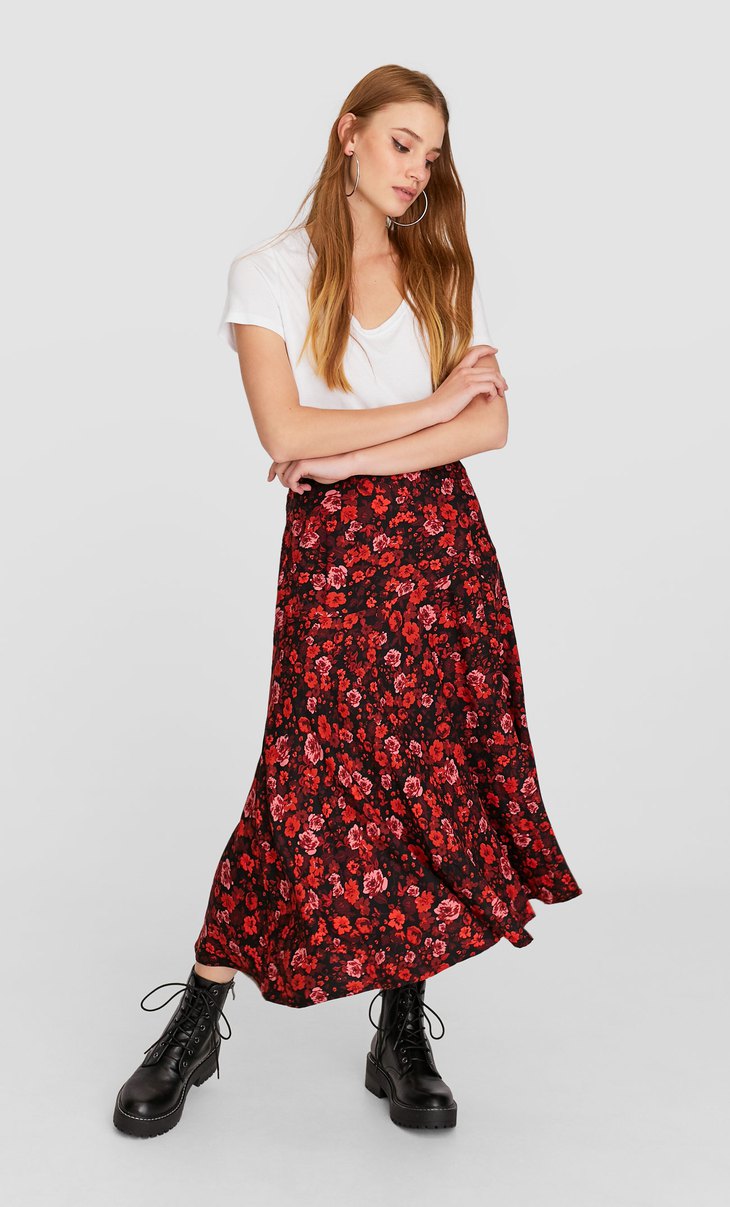 midi skirt stradivarius