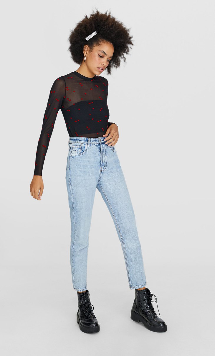 camiseta tul stradivarius
