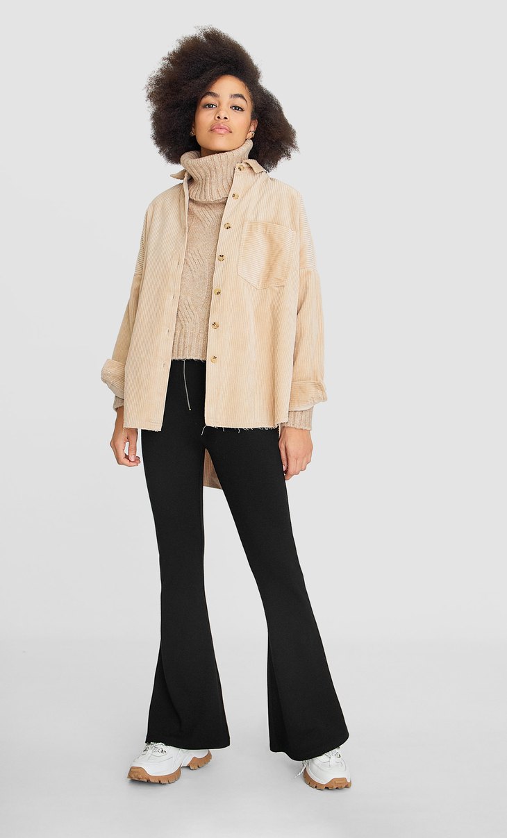 stradivarius flared trousers