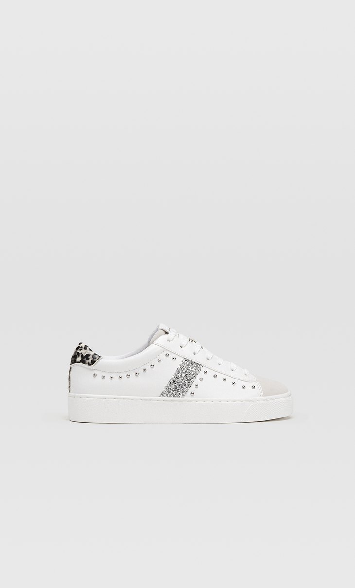 white glitter trainers