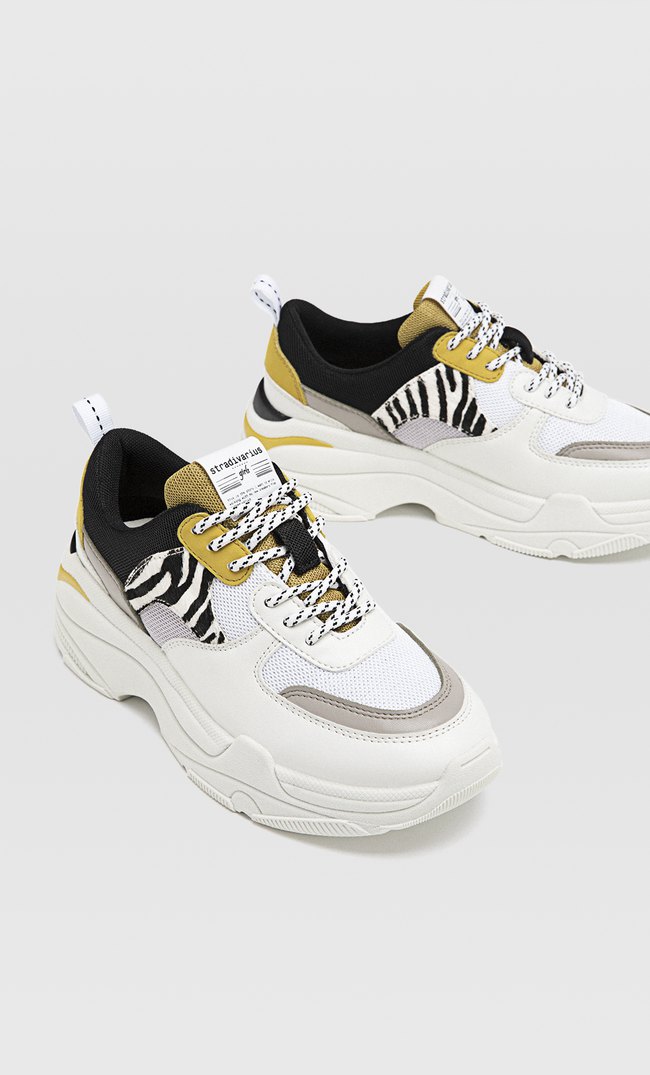 stradivarius chunky sole trainer