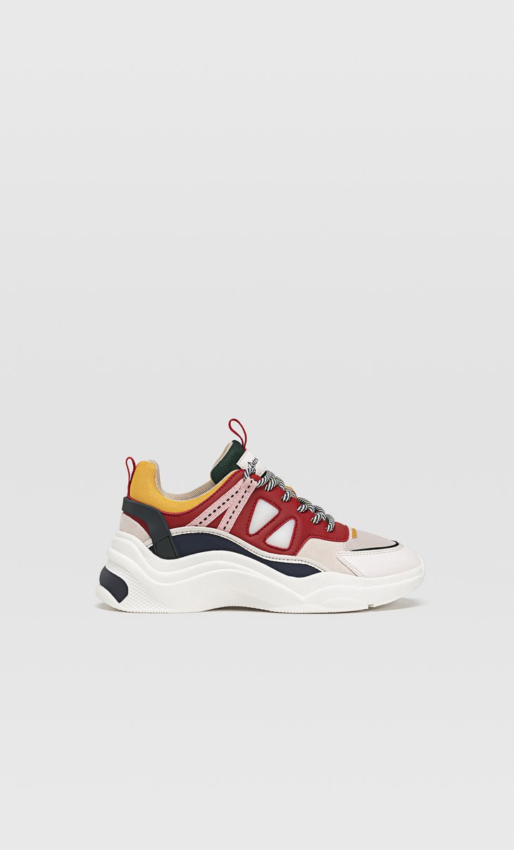 stradivarius chunky sole trainer